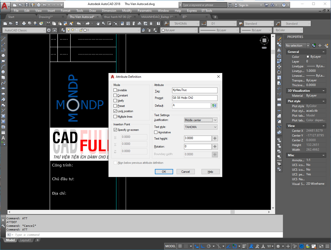 Block Chứa Text Attribute Trong Bản Vẽ Autocad - iSo Bản Vẽ